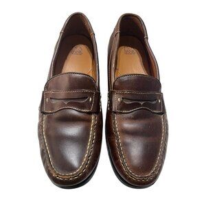 J&A Bank‎ Mens Leather Penny Loafers Size 11M Brown